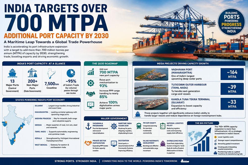 Beyond the Coastline: Why India's 700 MTPA Port Expansion Could Redefine the Nation's Economy